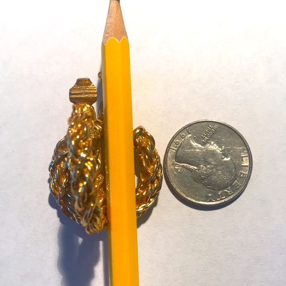 VINTAGE MONET ROPE EARRINGS - Picture 4 of 5